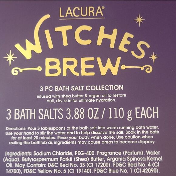 LACURA Witch's Brew Bath Salts Shea Butter And Argan Oil Set Of 3 - Picture 8 of 12